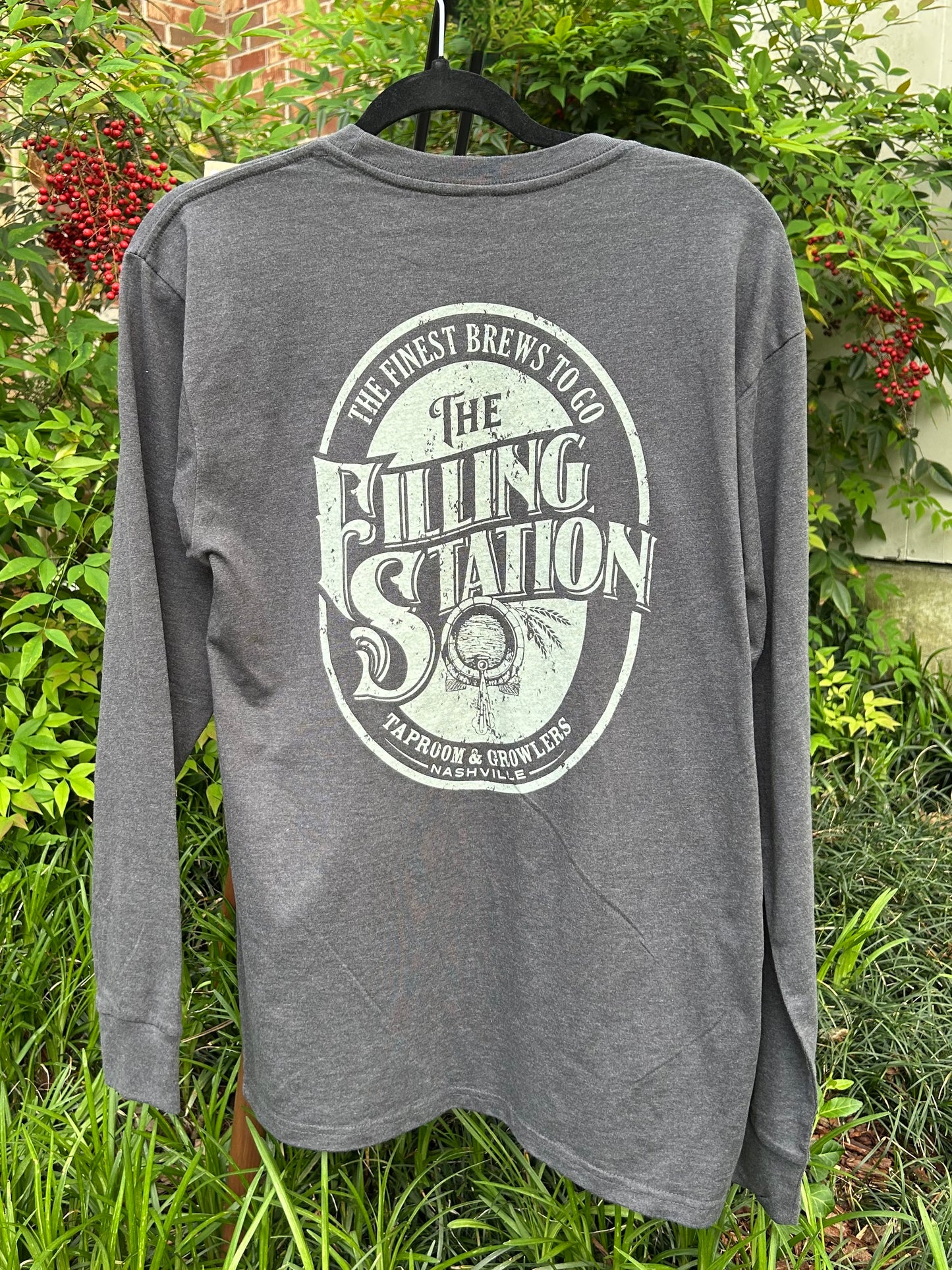 Long Sleeve T-Shirt - Charcoal Heather featuring Traditional Logo