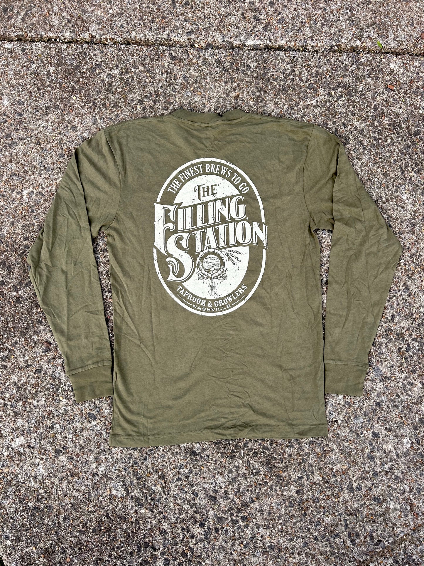 Long Sleeve T-Shirt : Military Green featuring Traditional Logo