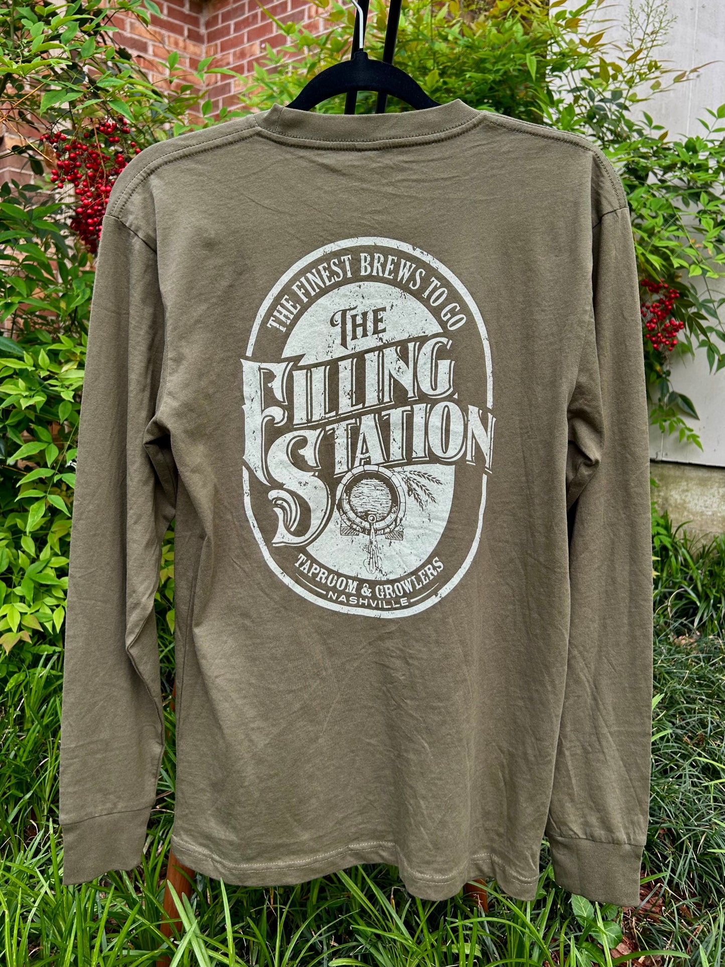 Long Sleeve T-Shirt : Military Green featuring Traditional Logo