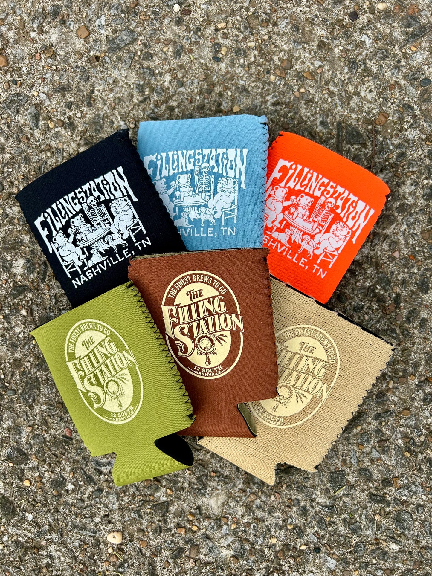 A display of ALL of our koozie options