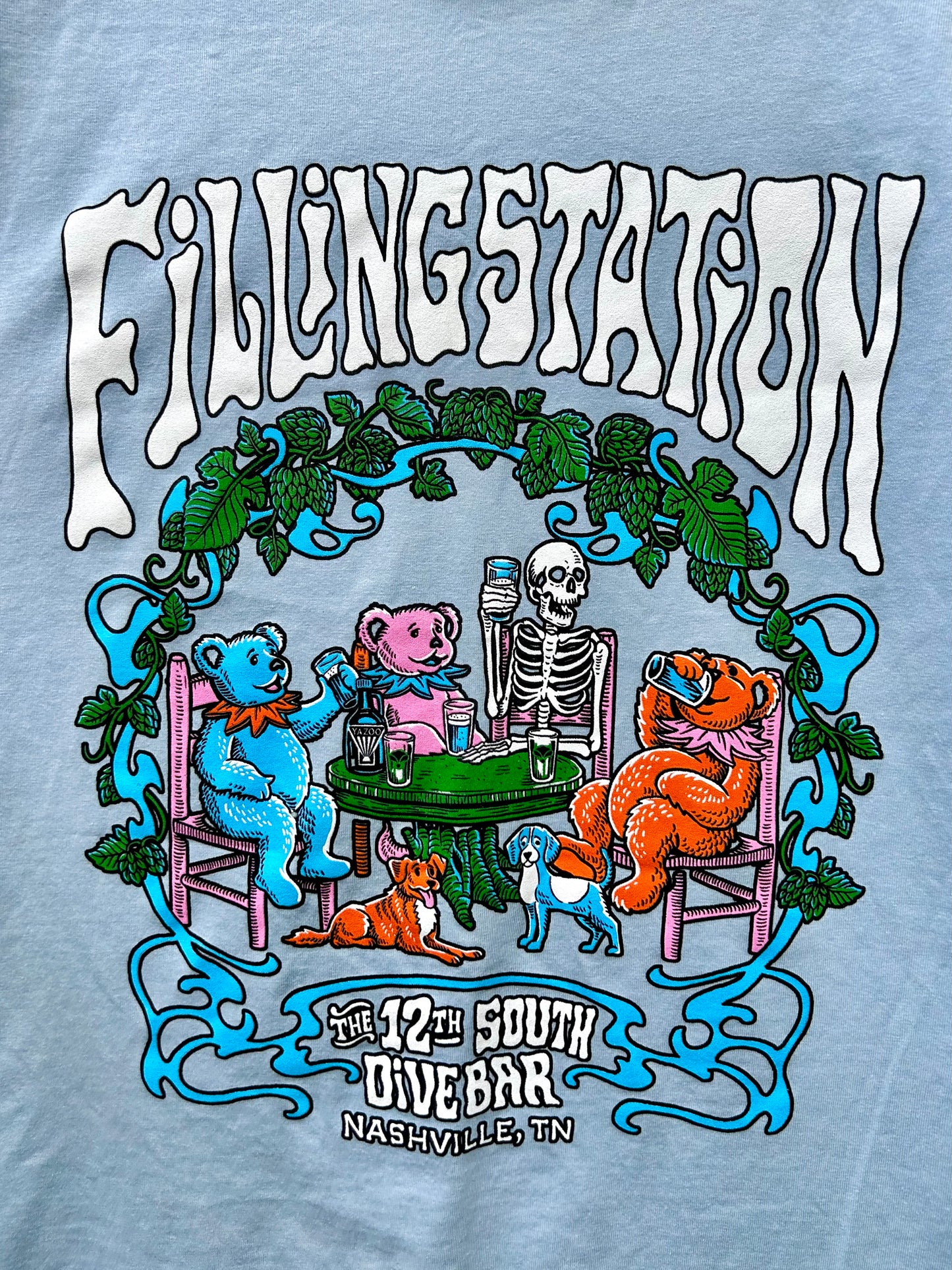 Long Sleeve T-Shirt : Ice Blue featuring Grateful Logo