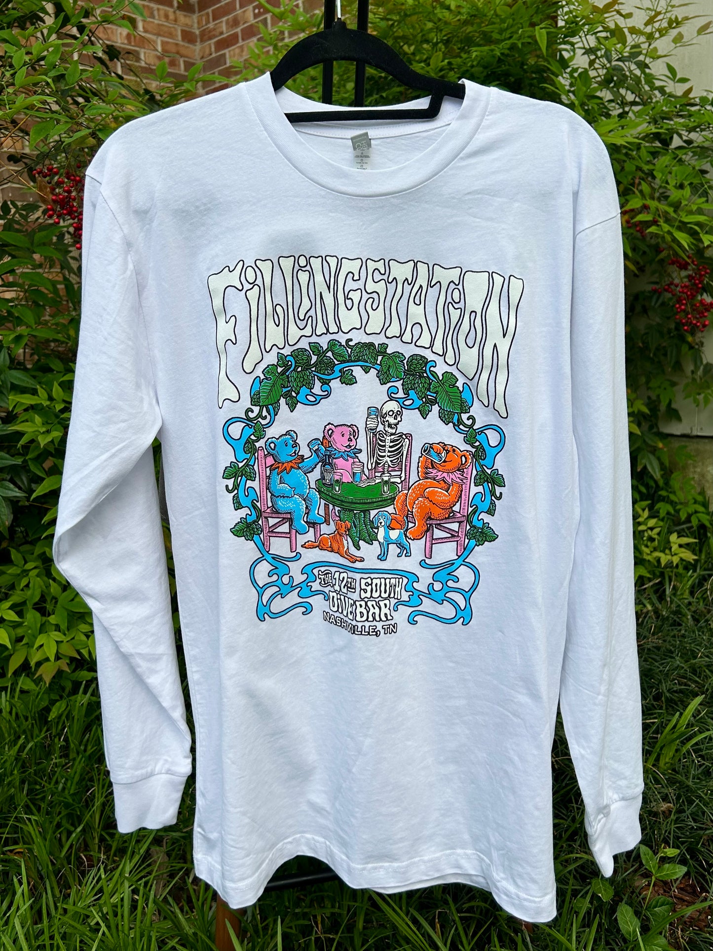 Long Sleeve T-Shirt : White with Grateful Logo