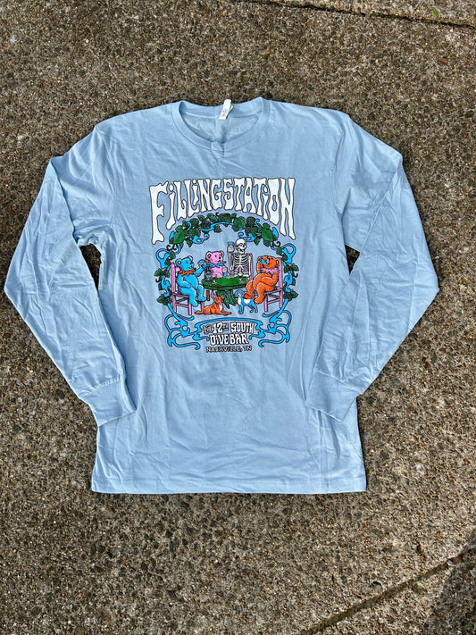 Long Sleeve T-Shirt : Ice Blue featuring Grateful Logo